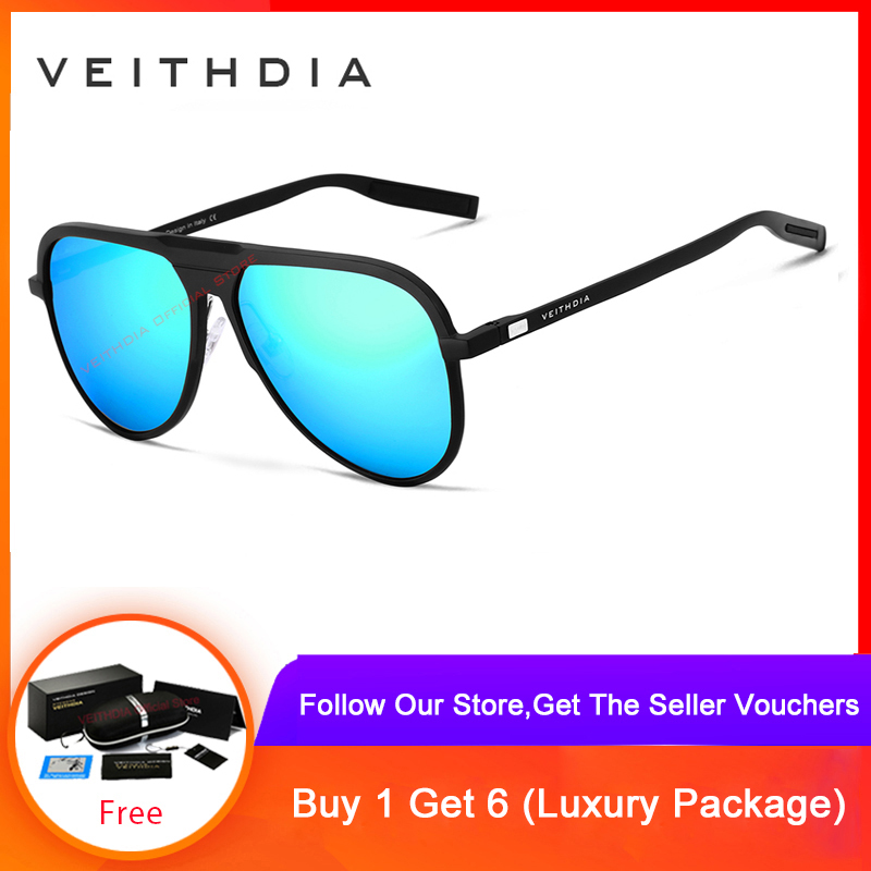 VEITHDIA Mens Aluminum Magnesium Sunglasses Polarized Eyewear Accessories  Glasses For Men/Women V6850