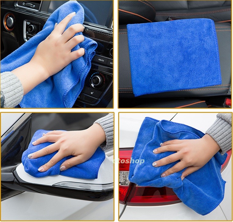 [HCM]Khăn lau xe microfiber loại siêu mịn 30x70cm