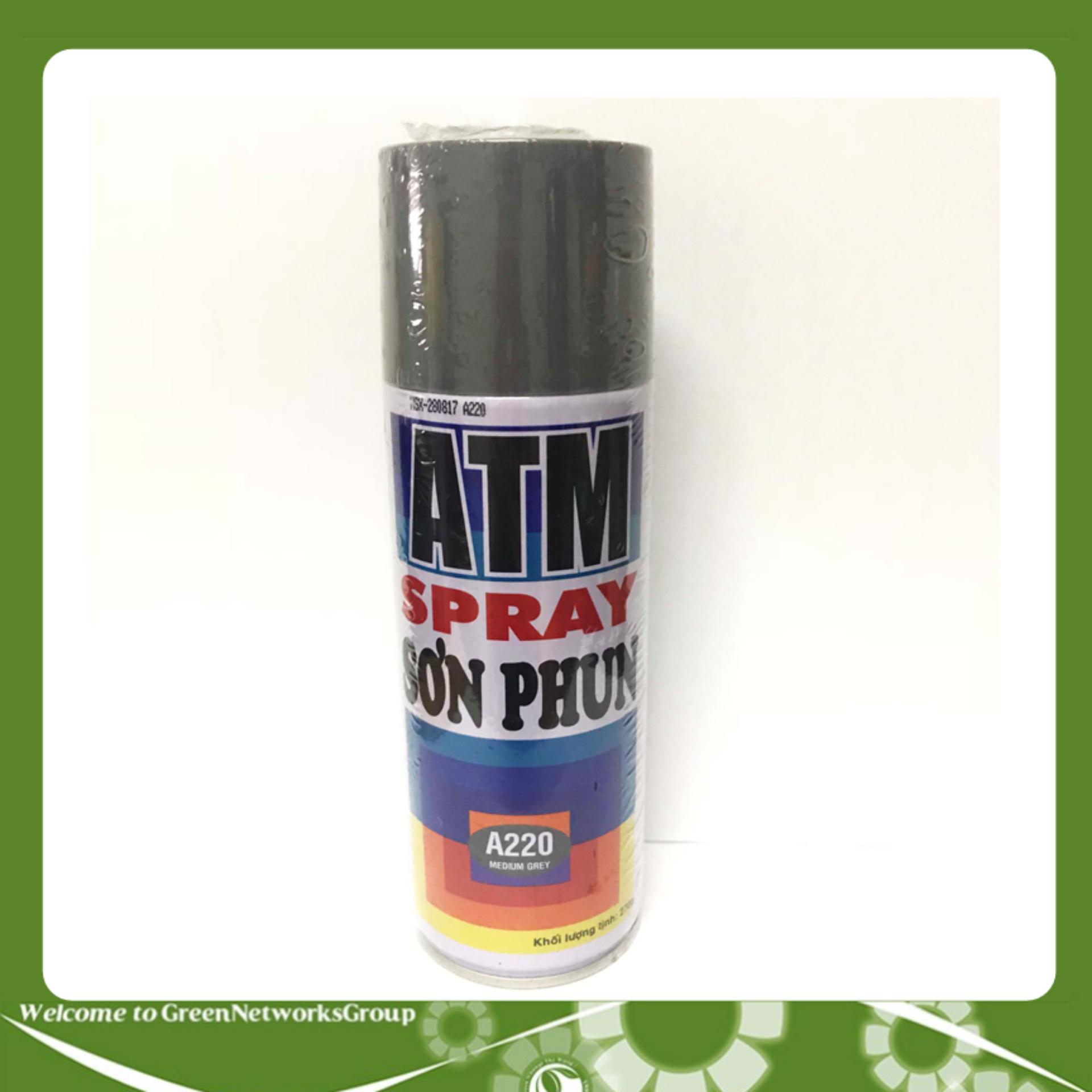 Bình sơn phun kim tuyến A220 GreenNetworks (xám trung bình)