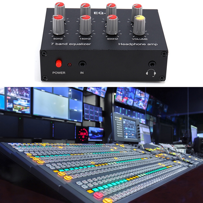 EQ-7 Car Audio Headset Amplifier 7-Band EQ Equalizer 2 Channel Audio Mixer Equalizer