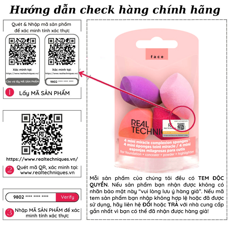Set 4 Bông Mút Real Techniques 4 Mini Miracle Complexion Sponges (4 Pcs)
