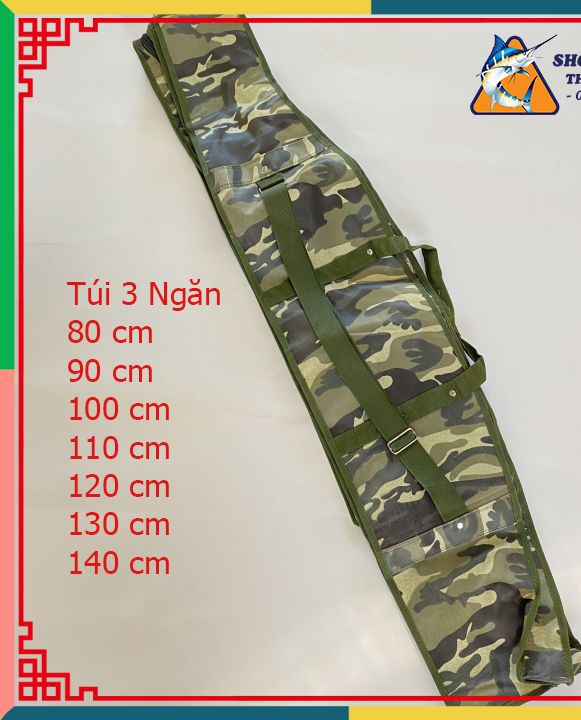 Túi đựng cần câu cá 3 ngăn rằn ri đủ size từ 80cm đến 140cm, tui dung can cau ca, tui dung can cau ca cao cap