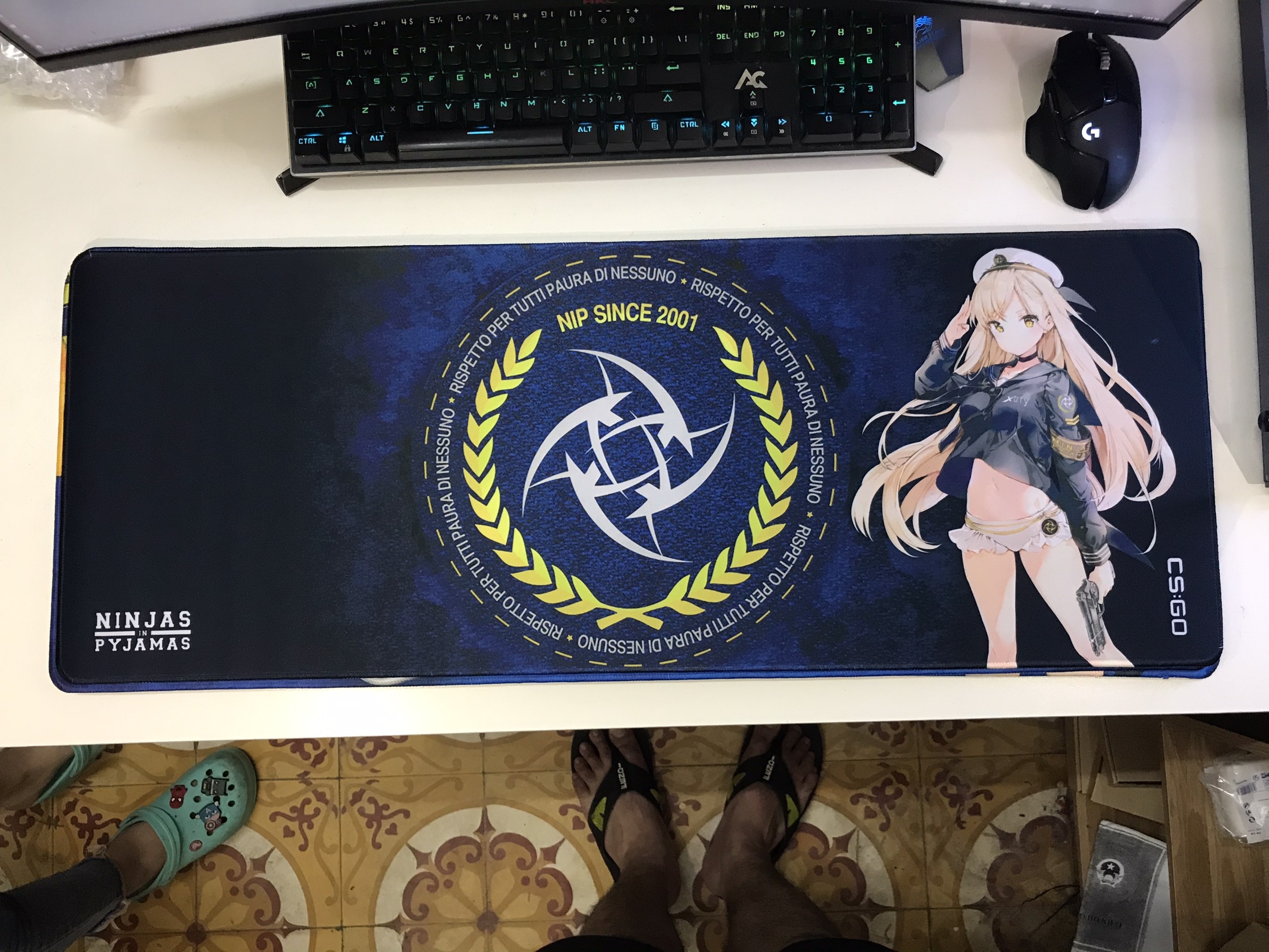 Lót chuột chuyên game Size Lớn CSGO anime girl 80x30 90x40