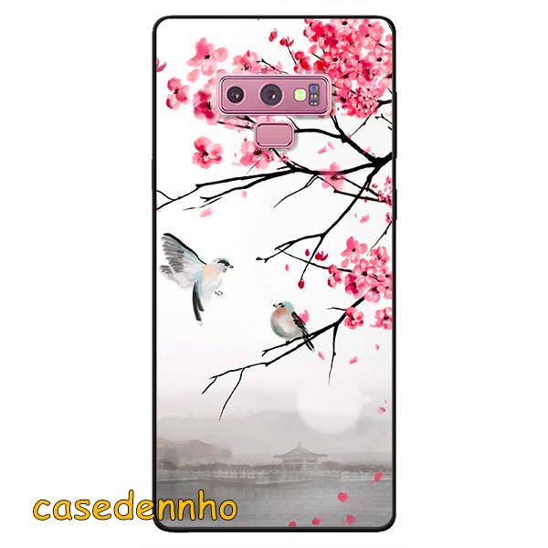 Ốp lưng dành cho samsung galaxy note 9 - chim nền anh đào