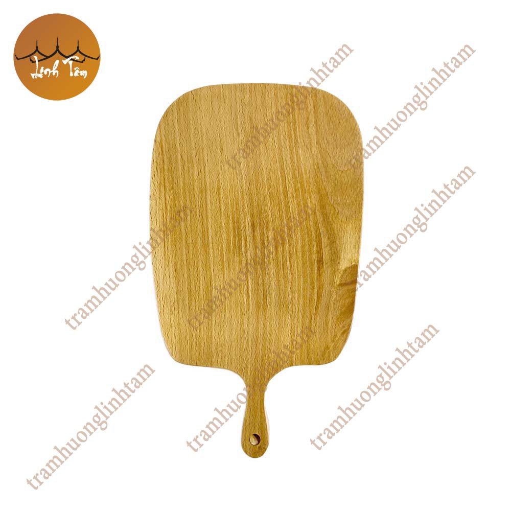 Đĩa gỗ tự nhiên nguyên khối màu sáng đựng trà bánh đồ ăn đĩa gỗ decor phụ kiện phòng ăn Decor Việt