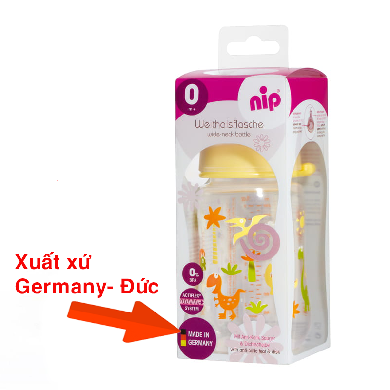 Bình sữa cổ rộng Nip 260ml