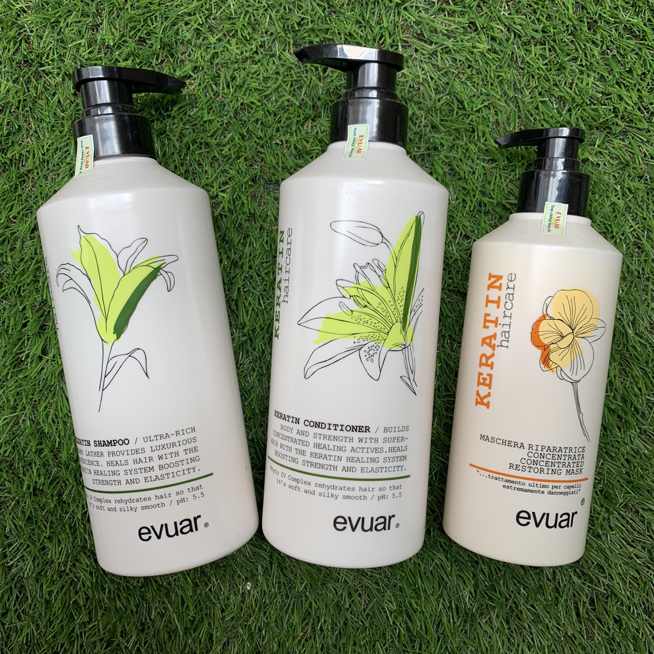 [HCM]Dầu gội xả cao cấp cực mềm mượt tóc Keratin Evuar 758mlx2