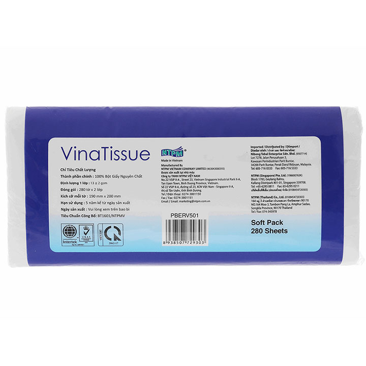 KHĂN GIẤY LỤA PREMIER VINATISSUE 2 LỚP – GÓI 280 TỜ
