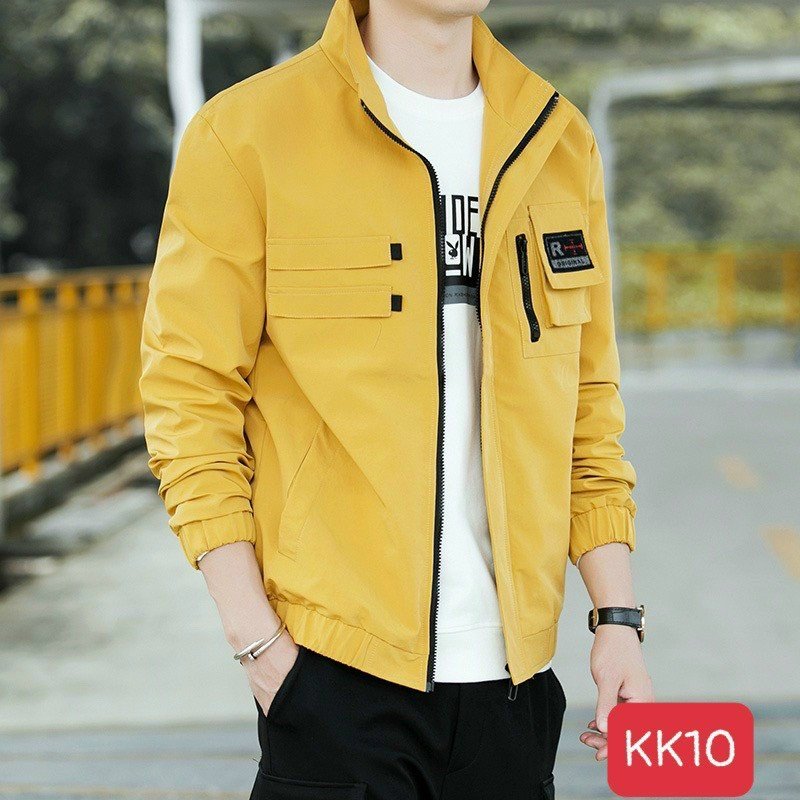 Áo khoác kaki nam hàn quốc cao cấp - Áo khoác kaki nam màu vàng thời trang cao cấp - Chất liệu vãi kaki chóng nắng đi mưa cao cấp - Hàng chuẩn shop WYN SHOP KILL4