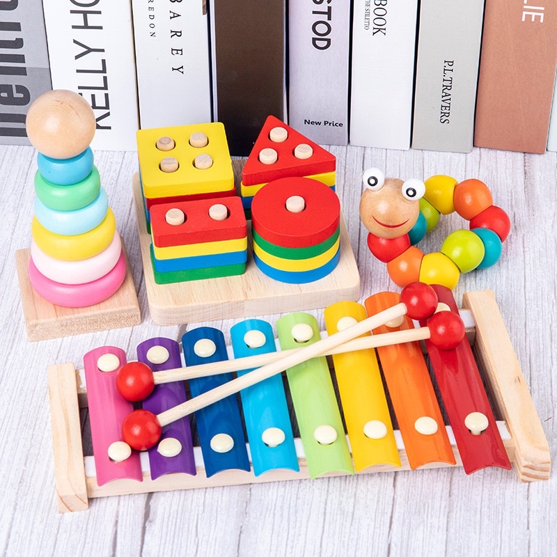 COMBO Đồ chơi gỗ Montessori, Combo 6 món đồ chơi gỗ