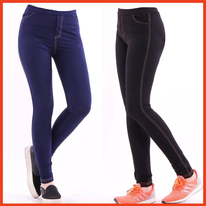 QUẦN LEGGING GIẢ JEANS CHỈ NỔI