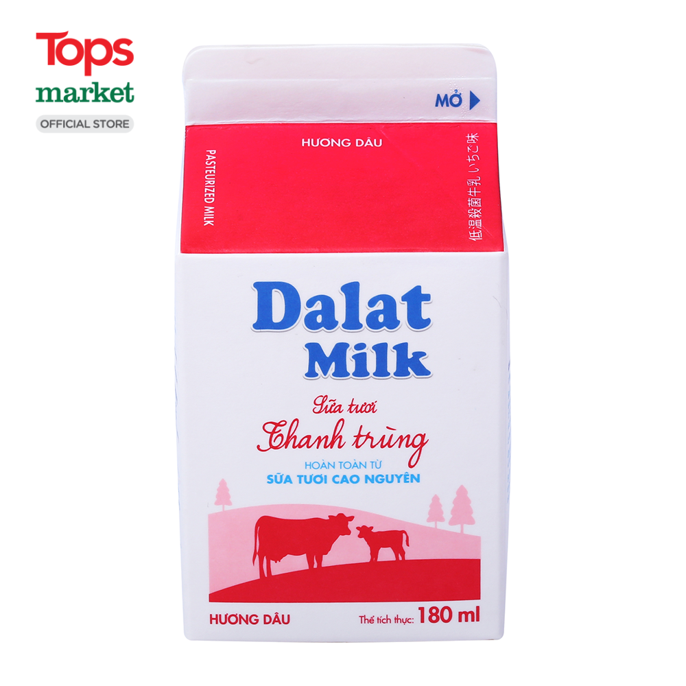 Sữa Thanh Trùng Dalat Milk Hương Dâu 180ML