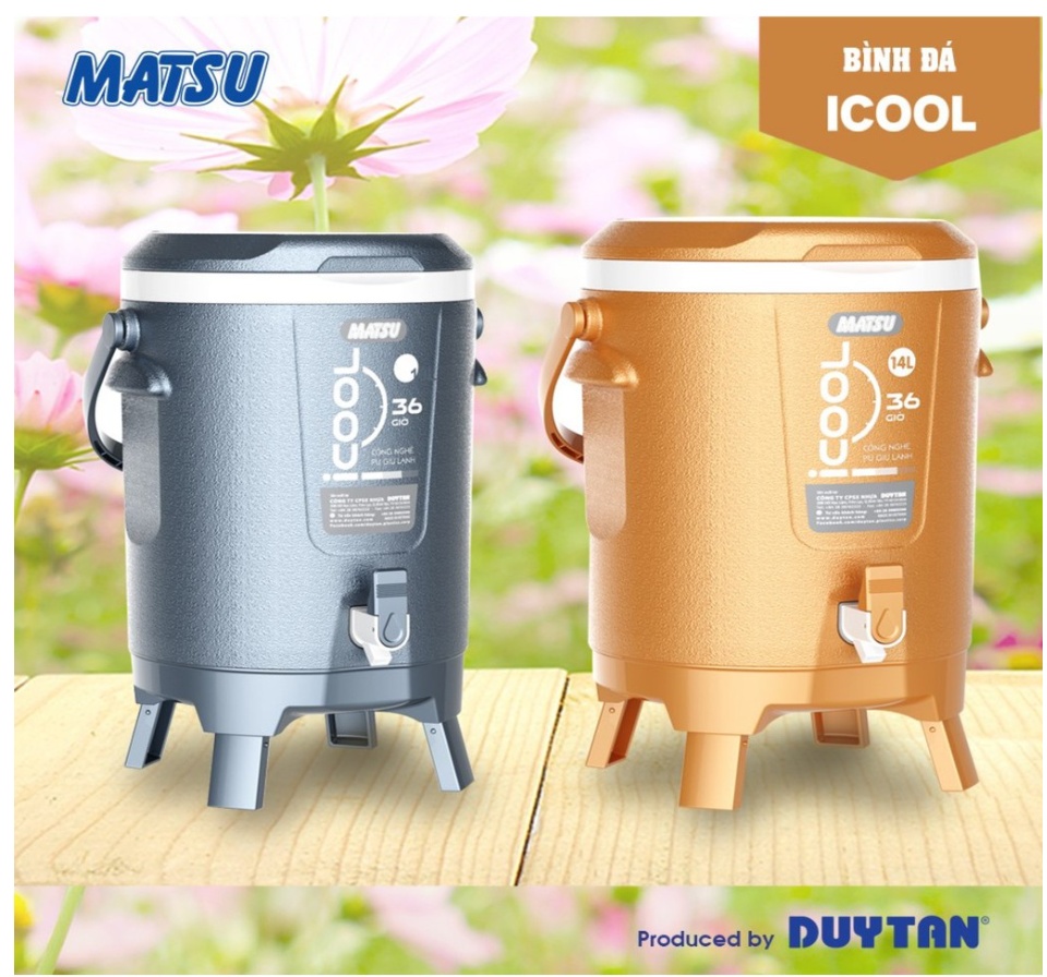 Bình đá I-Cool 6 lít Duy Tân /Bình giữ nhiệt đá, nóng có chân chính hãng