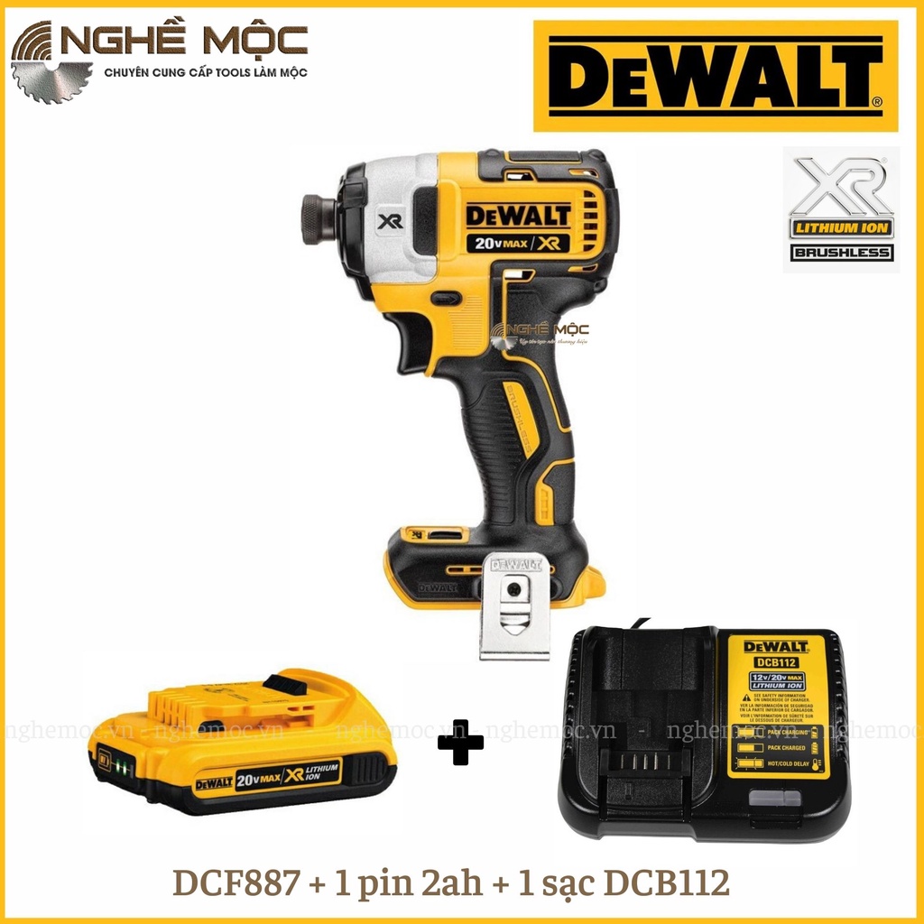 Bộ máy bắt vít dewalt dcf887 chính hãng nghề mộc