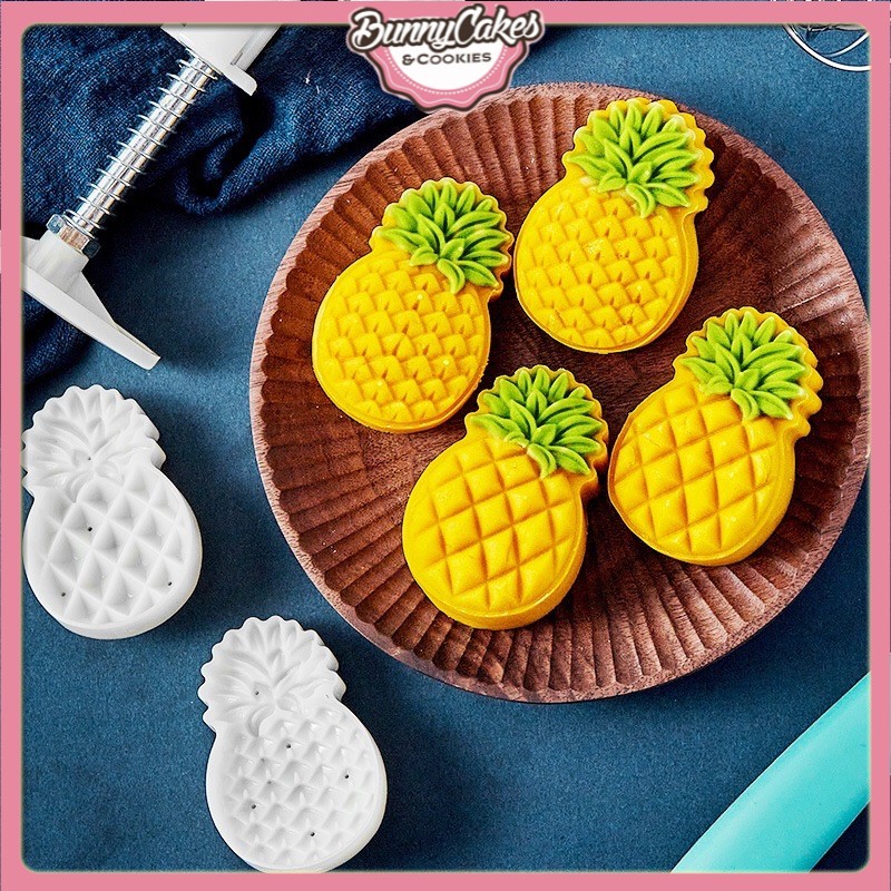 Khuôn Nhấn Bánh Lò Xo 2 Mặt 50g Hình Quả Dứa