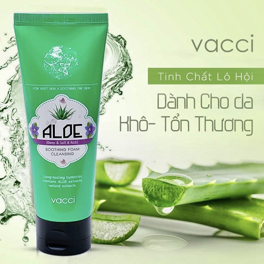 Sửa rửa mặt vacci nha đam hàn quốc cho da khô & da tổn thương 180ml