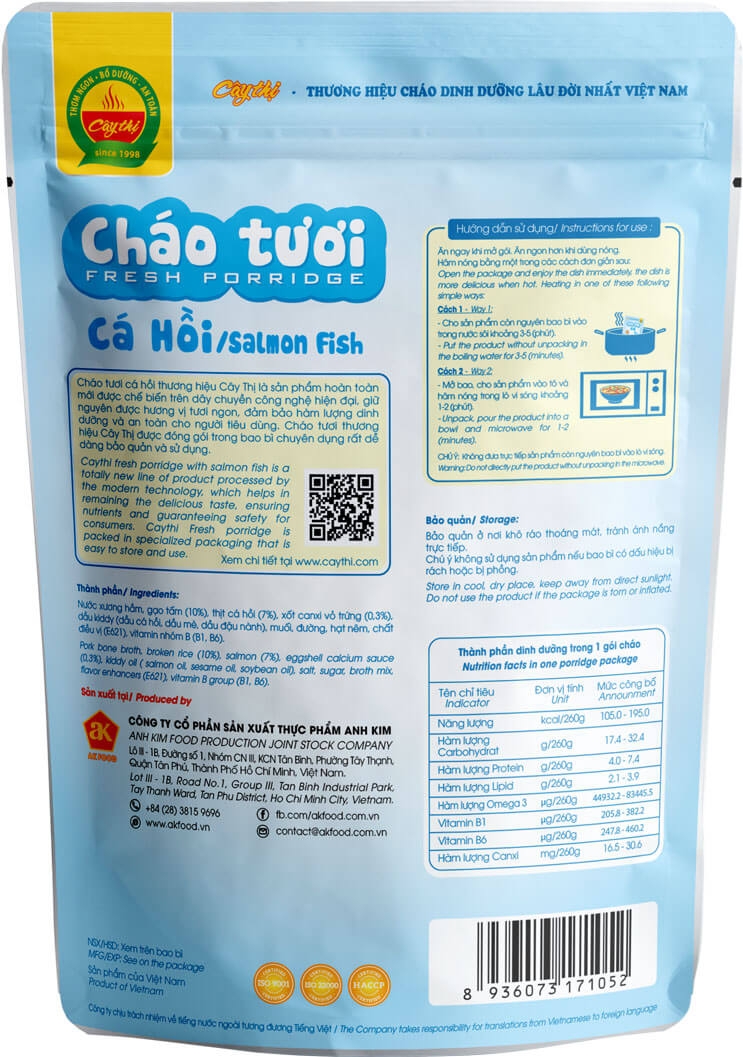 Cháo tươi Cây Thị Cá hồi