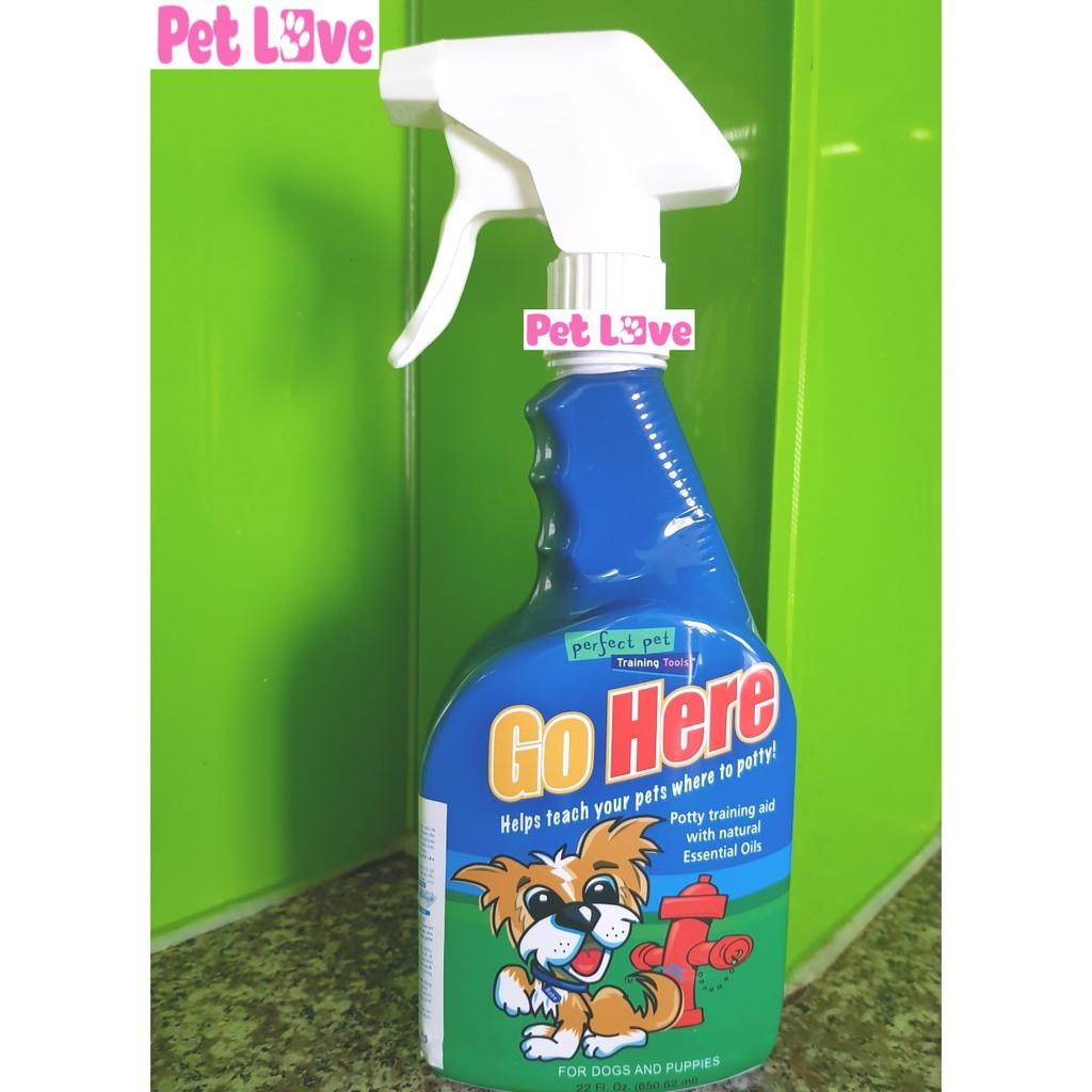 Chai xịt Go Here (Mỹ) huấn luyện chó đi vệ sinh đúng chỗ