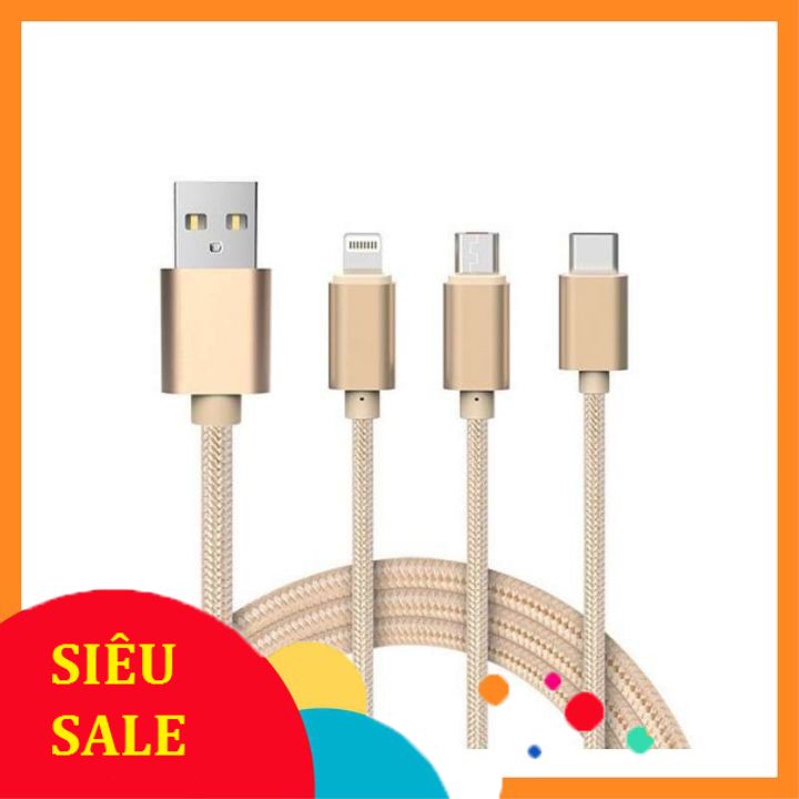 Dây sạc dài 3m bọc dù siêu bền