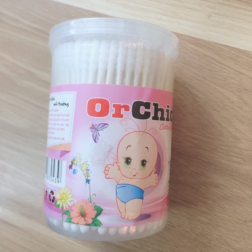 Tăm bông orchid cán gỗ xuất hàn 200 que