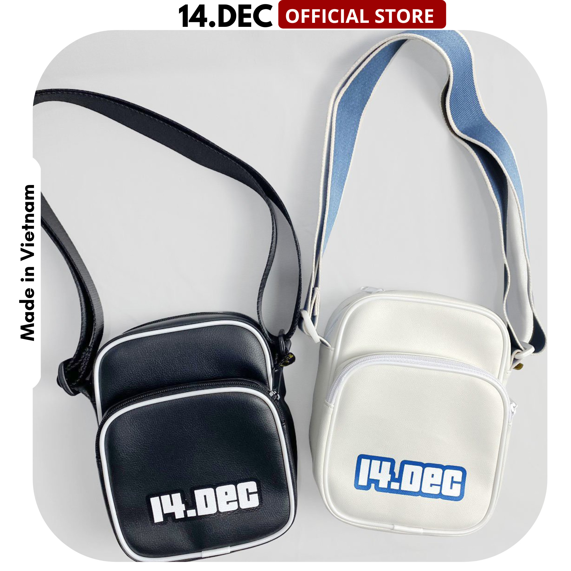 Túi đeo chéo nam nữ minibag da PU 14.DEC