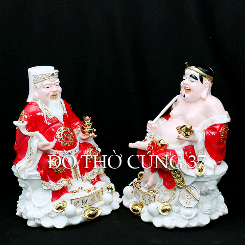 [ Cao 20 cm ] TƯỢNG THẦN TÀI - THỔ ĐỊA  MÀU ĐỎ MS 31 [ Bột đá + composite ]