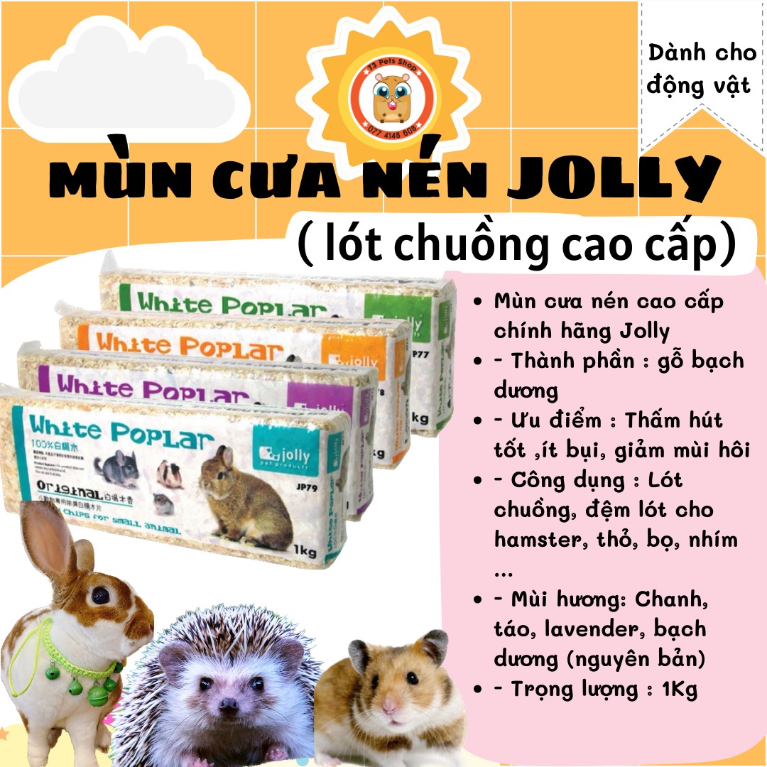 Mùn cưa bạch dương Jolly 500gr - 1kg dành hamster / sóc /thỏ / bọ
