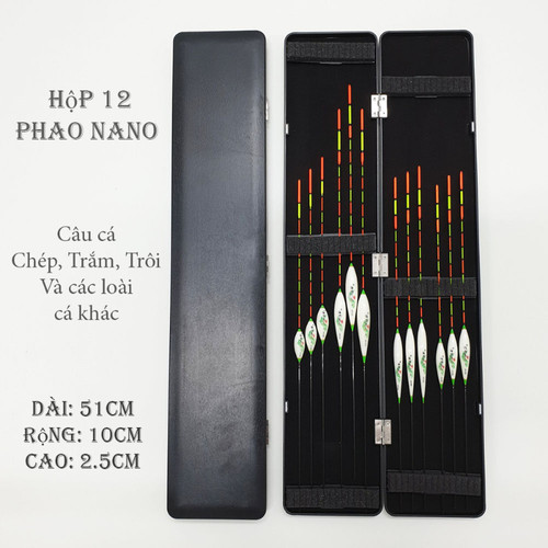 Hộp phao câu đài kèm 12 phao câu đài nano màu trắng sứ LR
