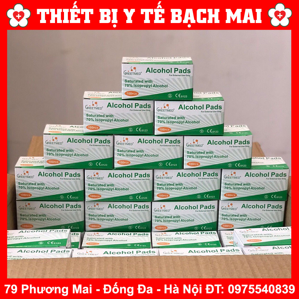 Bông Gạc Tẩm Cồn Alcohol Pads Hộp 100 Miếng
