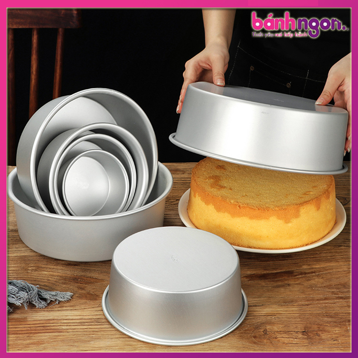 Khuôn Nhôm Tròn Đúc *Đế Liền* Làm Bánh Bông Lan,ChessCake,Mousse12cm-14cm-16cm-18cm-20cm