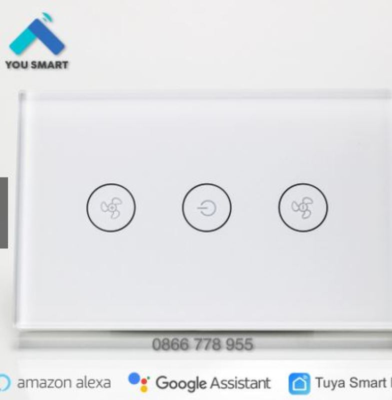 Công tắc Quạt Trần thông minh Tuya Smart Life cảm ứng Wifi-MÀu trắng