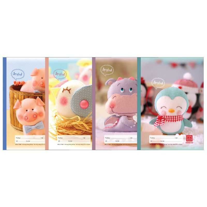 Vở 4 ô ly 48 trang hồng hà joyful