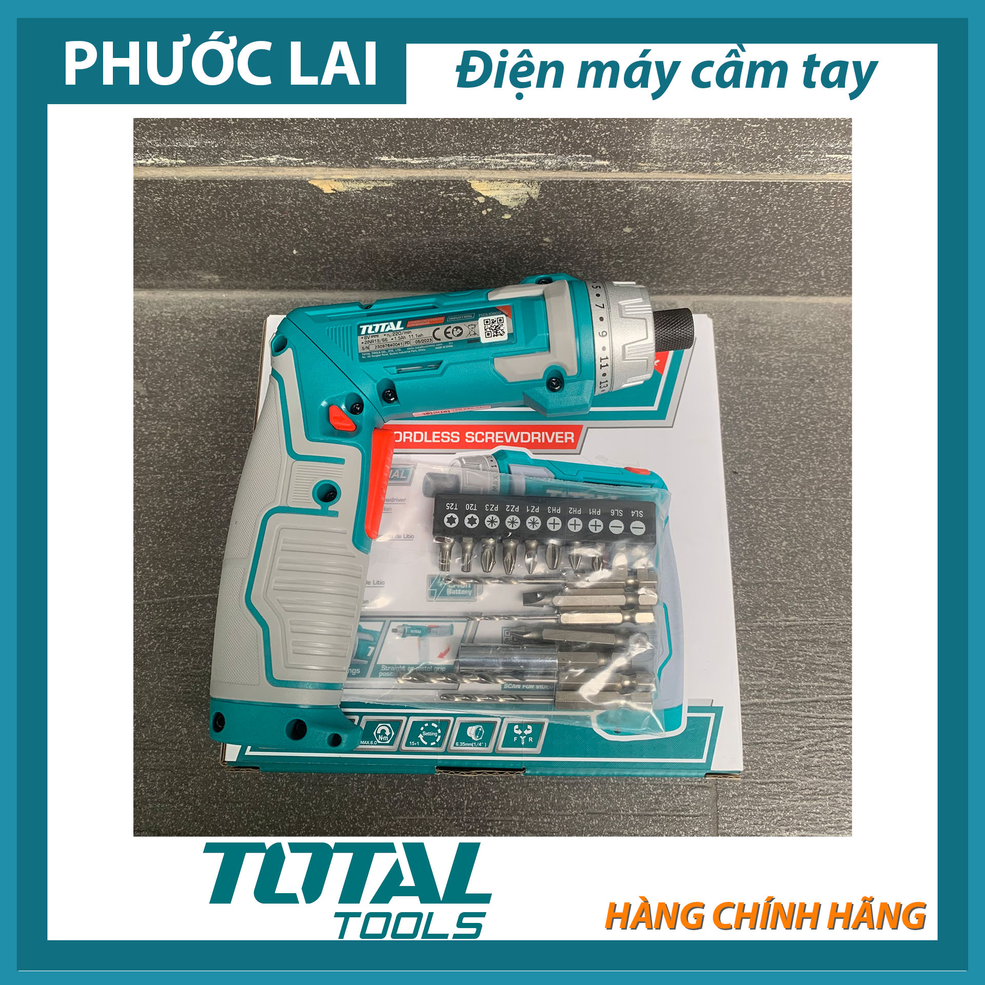Máy siết vít dùng pin 8V (Chính Hãng) TOTAL TSDLI0802