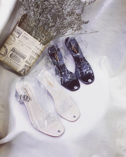 Sandal quai trong cao 9cm ( hàng VNXK)