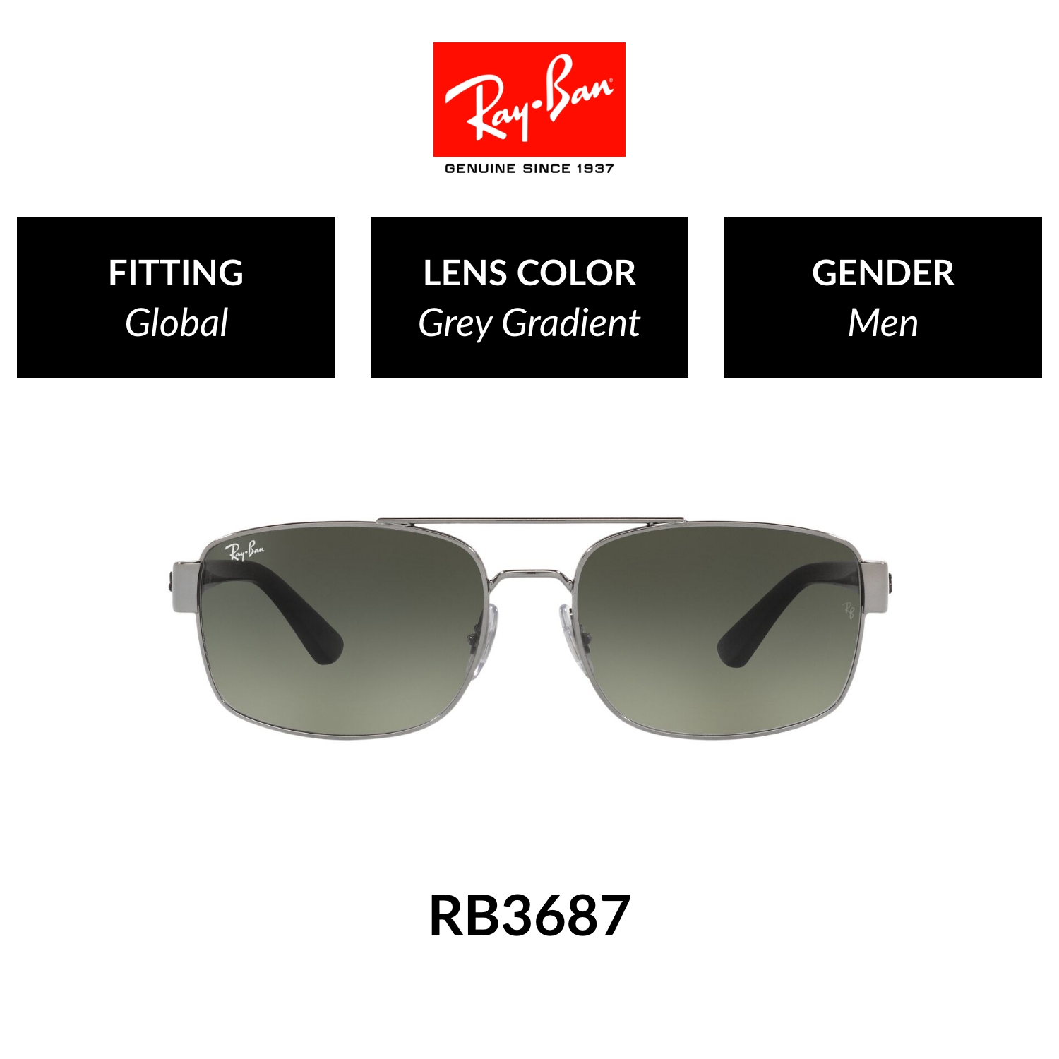 Mắt kính RAY-BAN - RB3687 004/71 - Kính mát Size 58