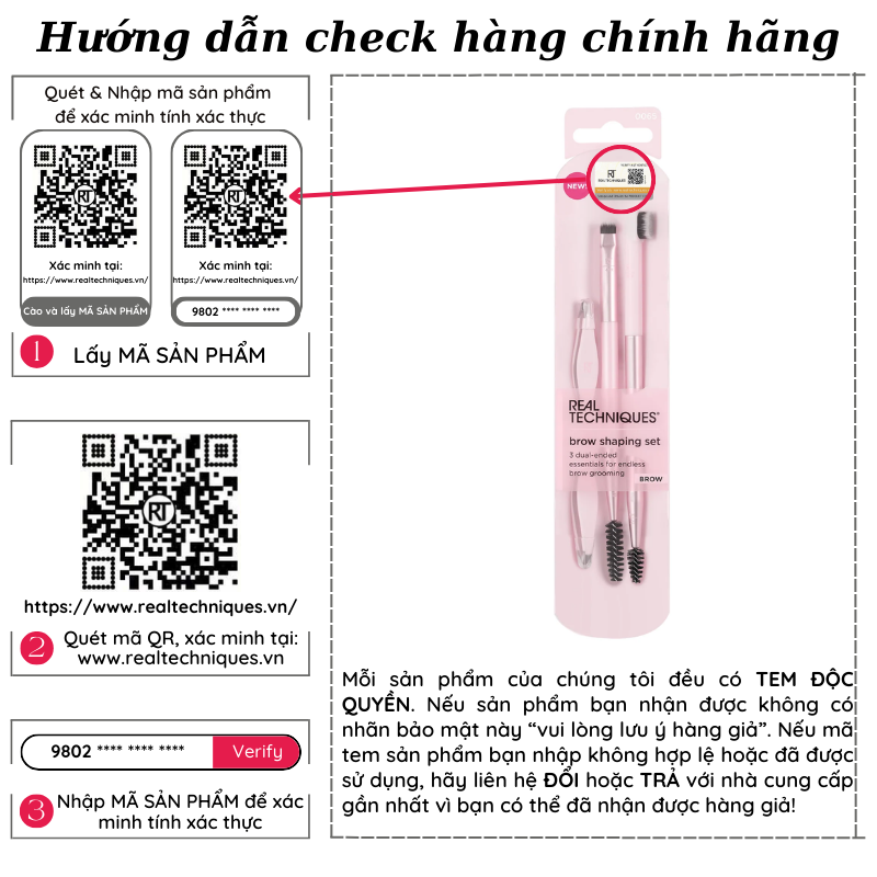 Bộ 3 cây cọ mắt RT Real Techniques 3pcs Brow Shaping Set