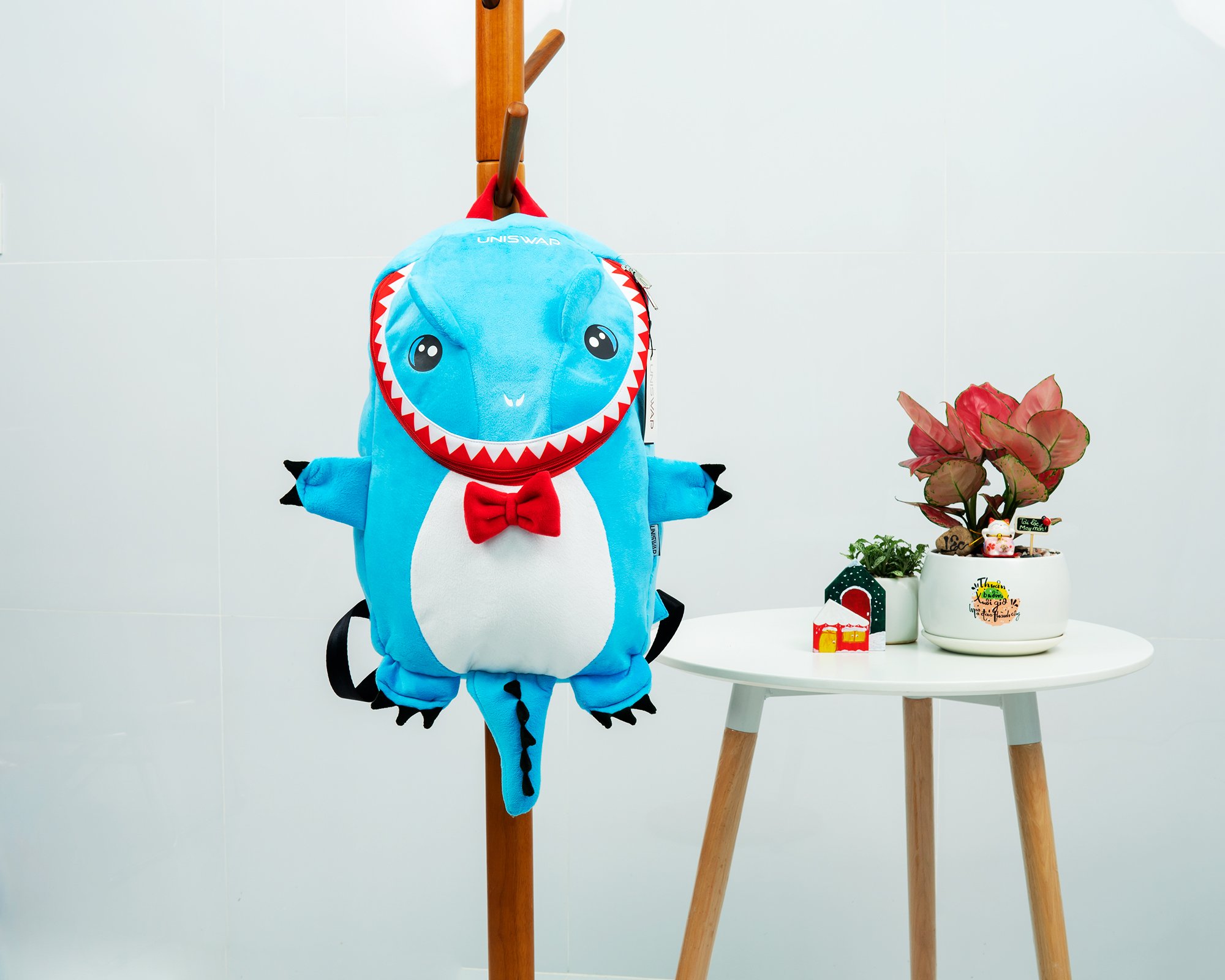 Balo Cá Sấu UNISWAP cỡ lớn vải nhung siêu cute, đựng nón fullface đi phượt