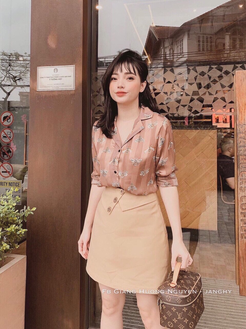 [HCM]Áo sơ mi họa tiết ong cao cấp