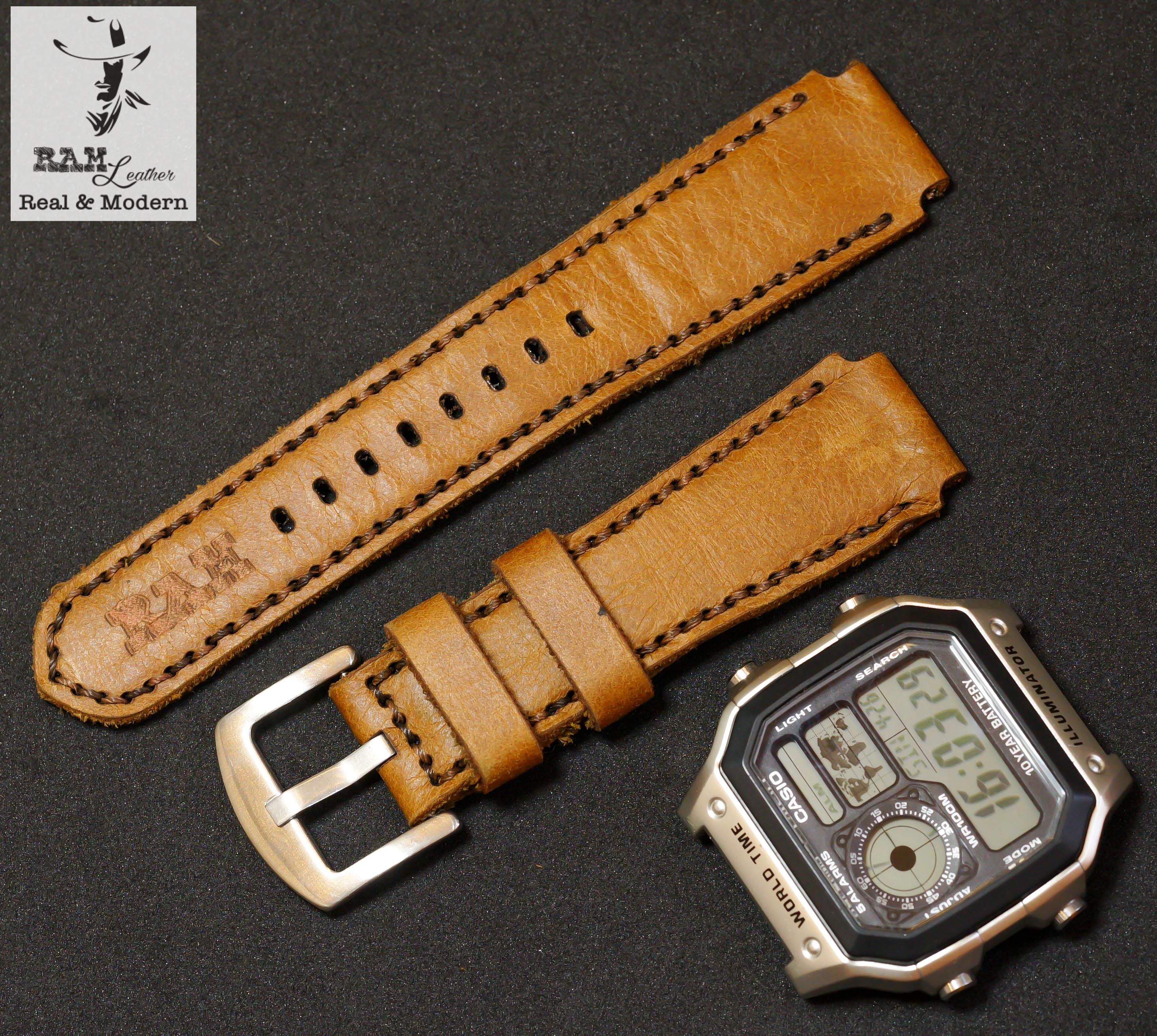 WATCH STRAPS DOUBLE COW LEATHER REAL