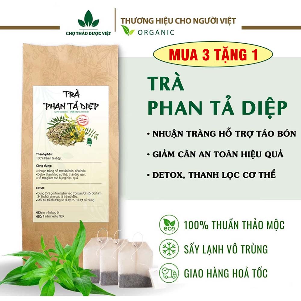 Trà phan tả diệp túi lọc, phan tả diệp bịch 30 túi x 3g, hỗ trợ thanh lọc cơ thể - Chợ Thảo Dược Việt