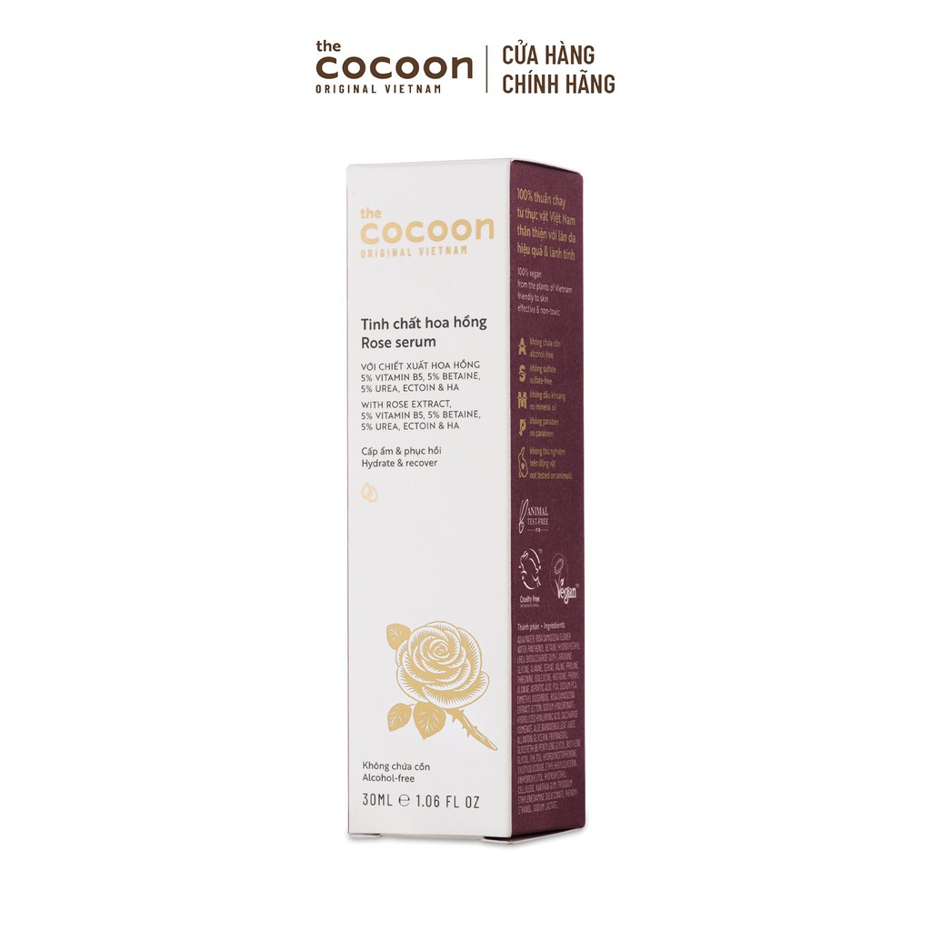 Tinh chất hoa hồng (serum) Cocoon cấp ẩm & phục hồi da 30ml