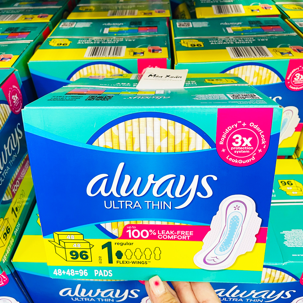 Băng vệ sinh Always Ultra Thin thùng 44 miếng của Mỹ