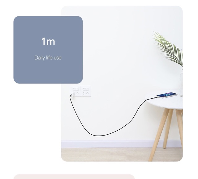 [1m và 2m] Cáp sạc và truyền dữ liệu tốc độ cao Baseus Horizontal Data Lightning cho iPhone iPad 2.4A