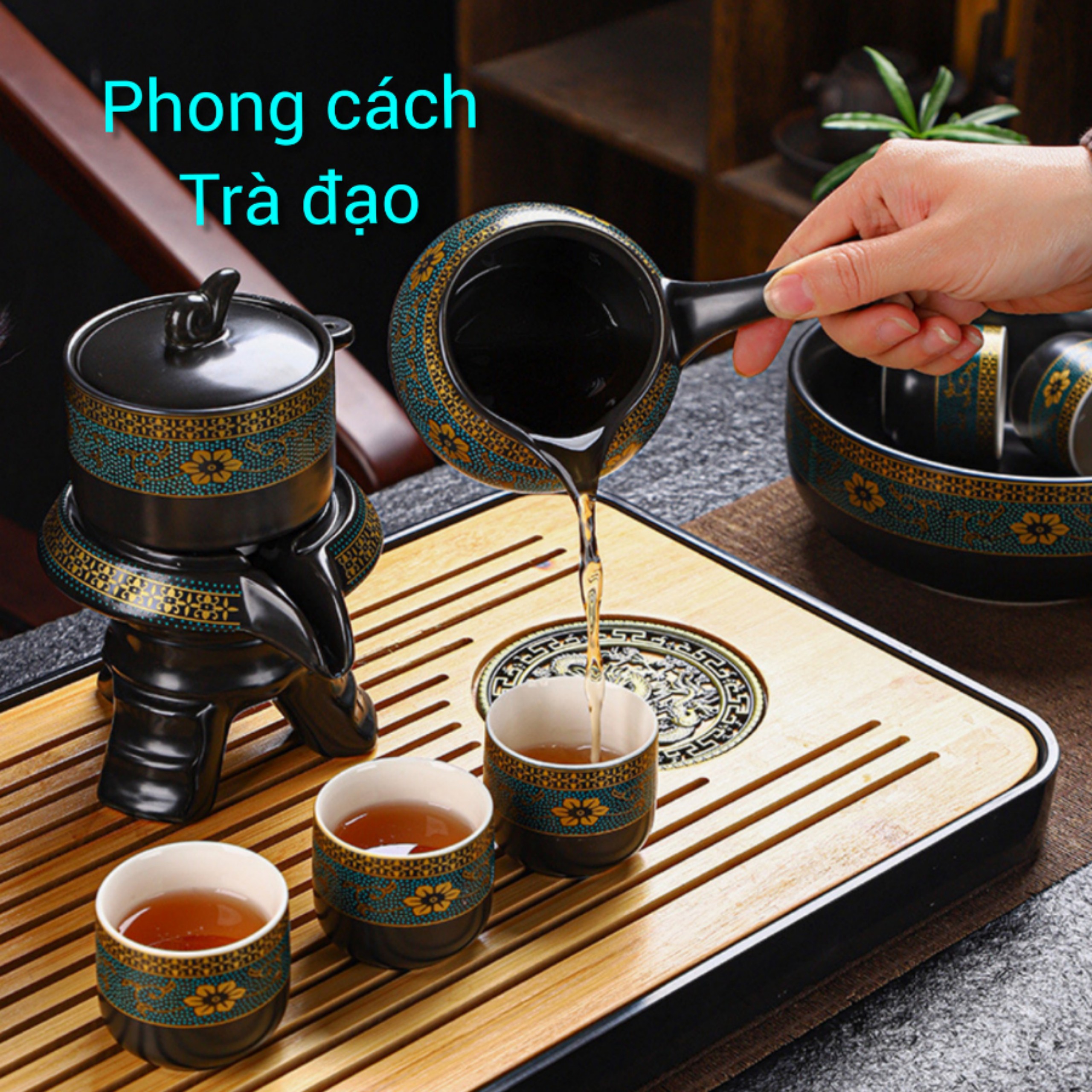 Bộ ấm trà hắc tử sa cao cấp 8 chén