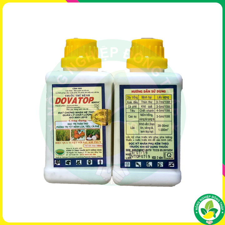 Thuốc Trừ Bệnh DOVATOP 400SC – Đặc Trừ Thán Thư Xoài, Phòng Trị Tốt Bệnh Lúa, Tiêu, Cà Phê (Chai 100ml)
