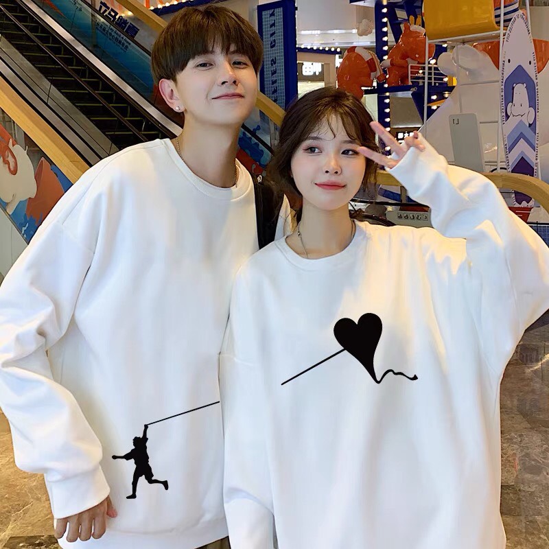 SET ÁO ĐÔI SWEATER NAM NỮ IN HÌNH DỄ THƯƠNG