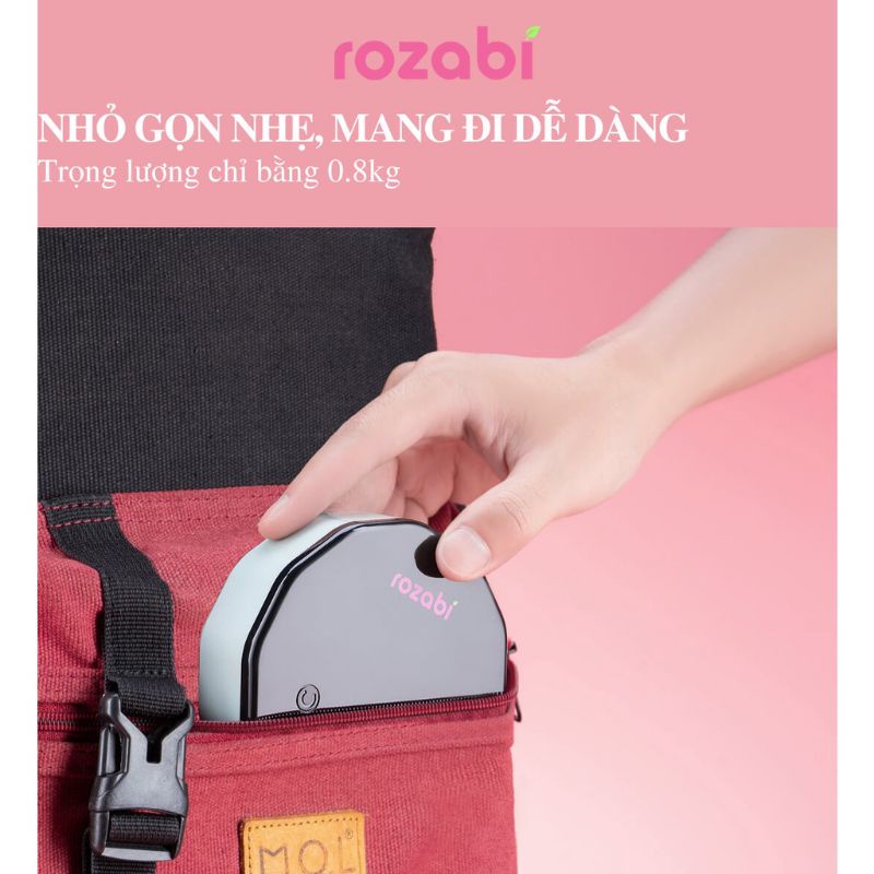 [Có pin sạc] Máy hút sữa điện đôi Rozabi Basic Plus (massage êm ái, hút kiệt sữa)