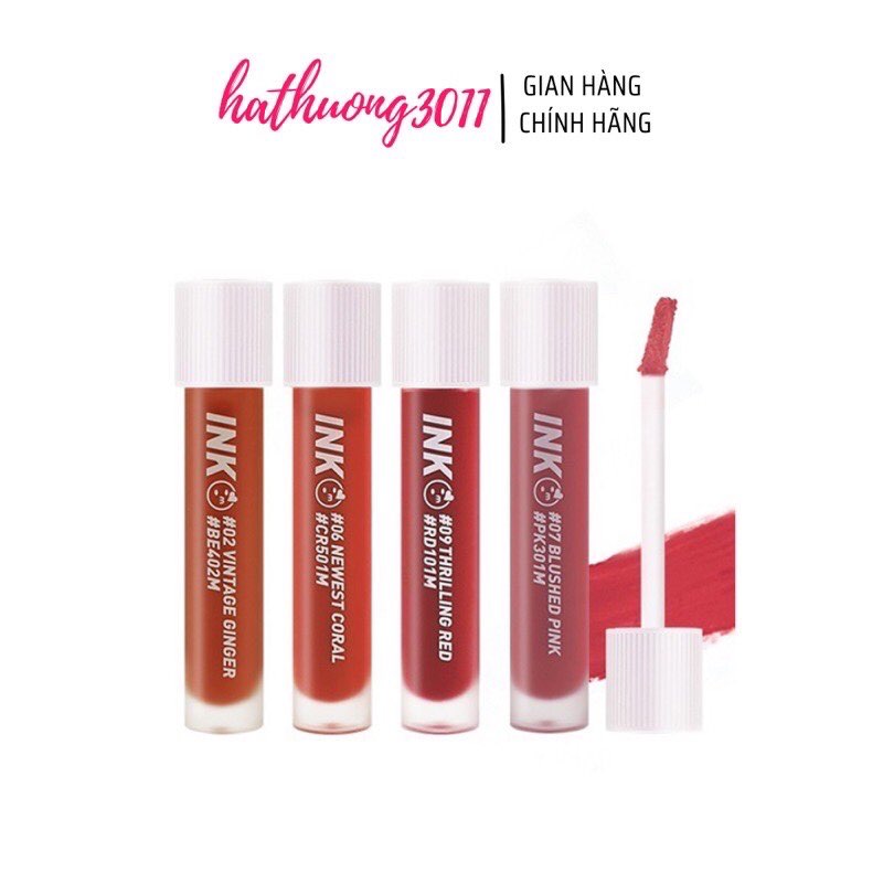 [ SẴN + BILL ] Son Kem Lì Mềm Mịn Môi Peripera Ink Matte Blur Tint.