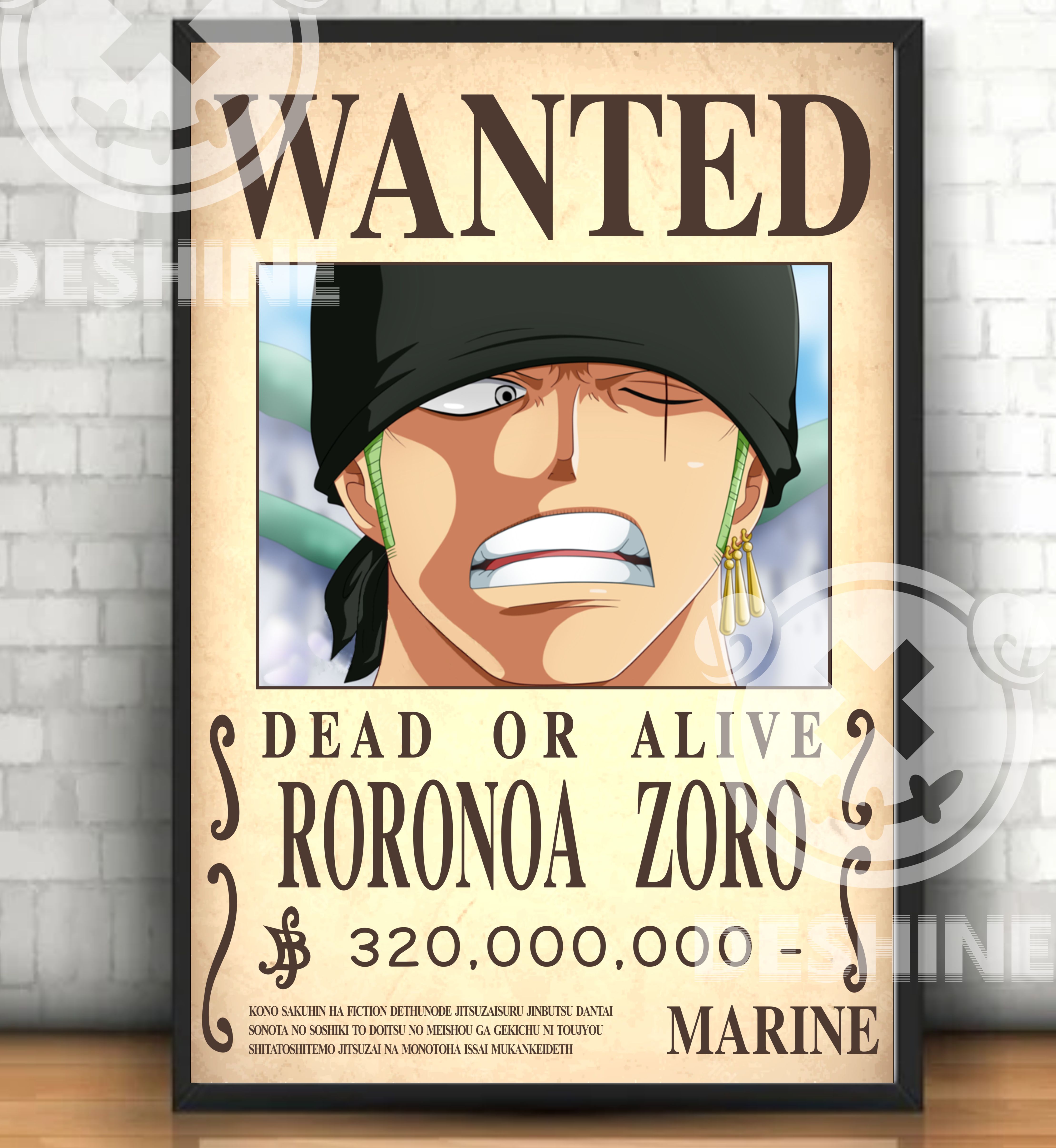 12 poster truy nã One Piece khổ A3