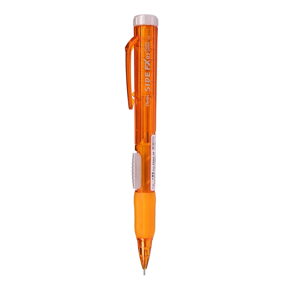 Bút Chì Kim Bấm Nhật Bản Pentel Side FX ngòi 0.5 mm - PD255C - Tay Cầm Đệm Cao Su - Nút Bấm Giữa Thân